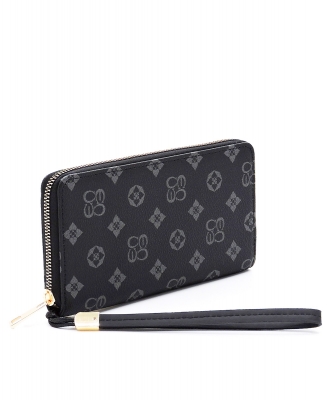 Monogram Zip Around Wallet CS020 GRAY BLACK